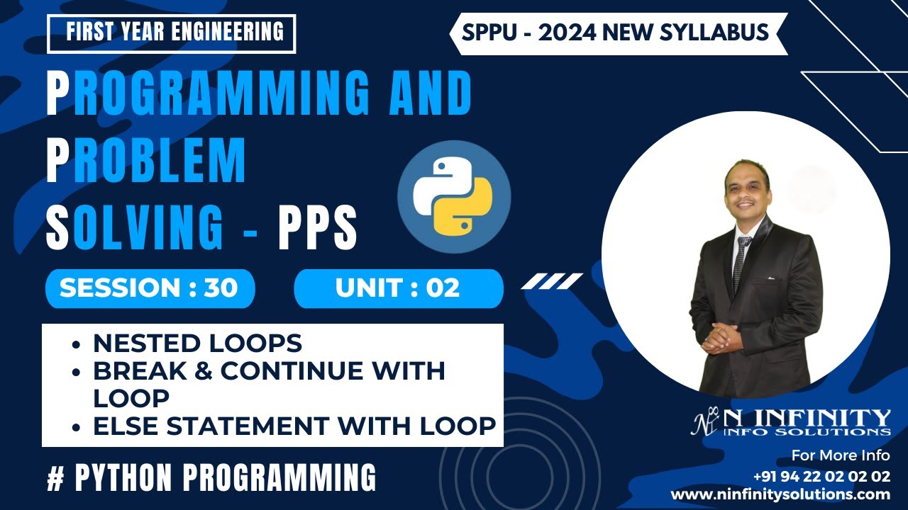 SPPU's FE - PPS | Session 30 | Nested Loops | Break & Continue with ...