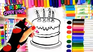 Learn Colors For Kids And Hand Color Birthday Cake Coloring Pages