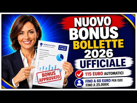 Video NUOVO BONUS BOLLETTE 2026 UFFICIALE: ecco il DOPPIO AIUTO su Luce e Gas (AGGIORNAMENTO)