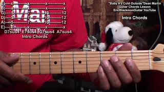 How To Play BABY IT'S COLD OUTSIDE Dean Martin Guitar Chords Lesson @EricBlackmonGuitar 1959