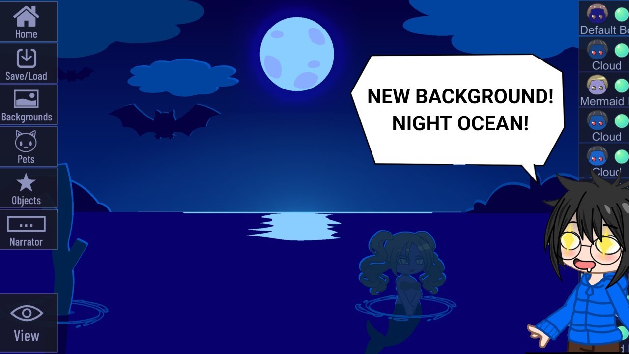 NEW BACKGROUND! Night Ocean in Gacha Club