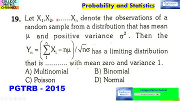#pgtrbmaths#Question19#probabilityandstatistics#tntrbmaths#ugtrbmaths#TNSETMATHS#TNSETexam#CSIRMATHS