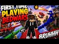 First time playing bedwars in nether games . Mobile keyboard and mouse.