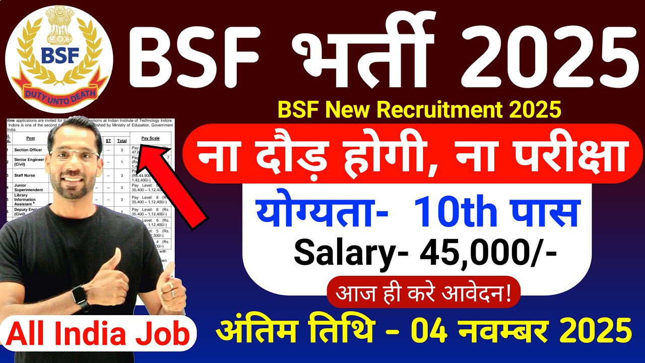 Новая вакансия в BSF 2025 | Набор констеблей BSF GD 2025 | Работодатель BSF Bharti Rally в 2025 г...