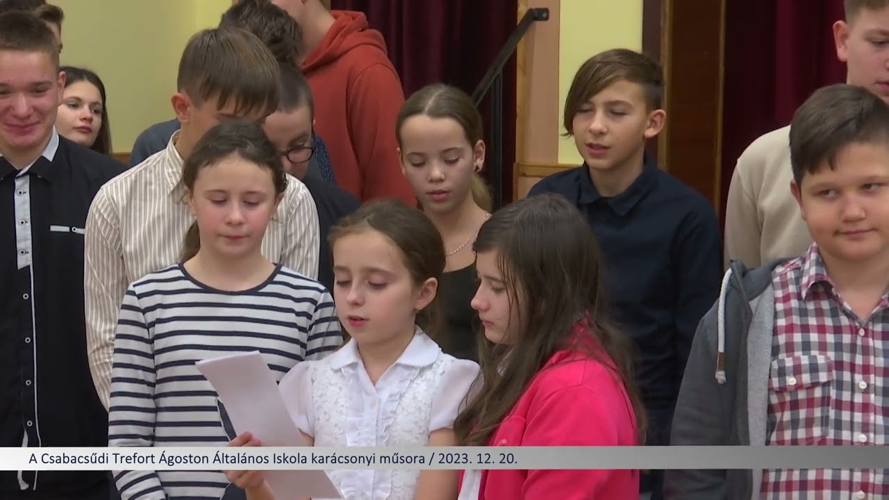 A Csabacsűdi Trefort Ágoston Általános Iskola karácsonyi műsora / 2023. 12. 20.