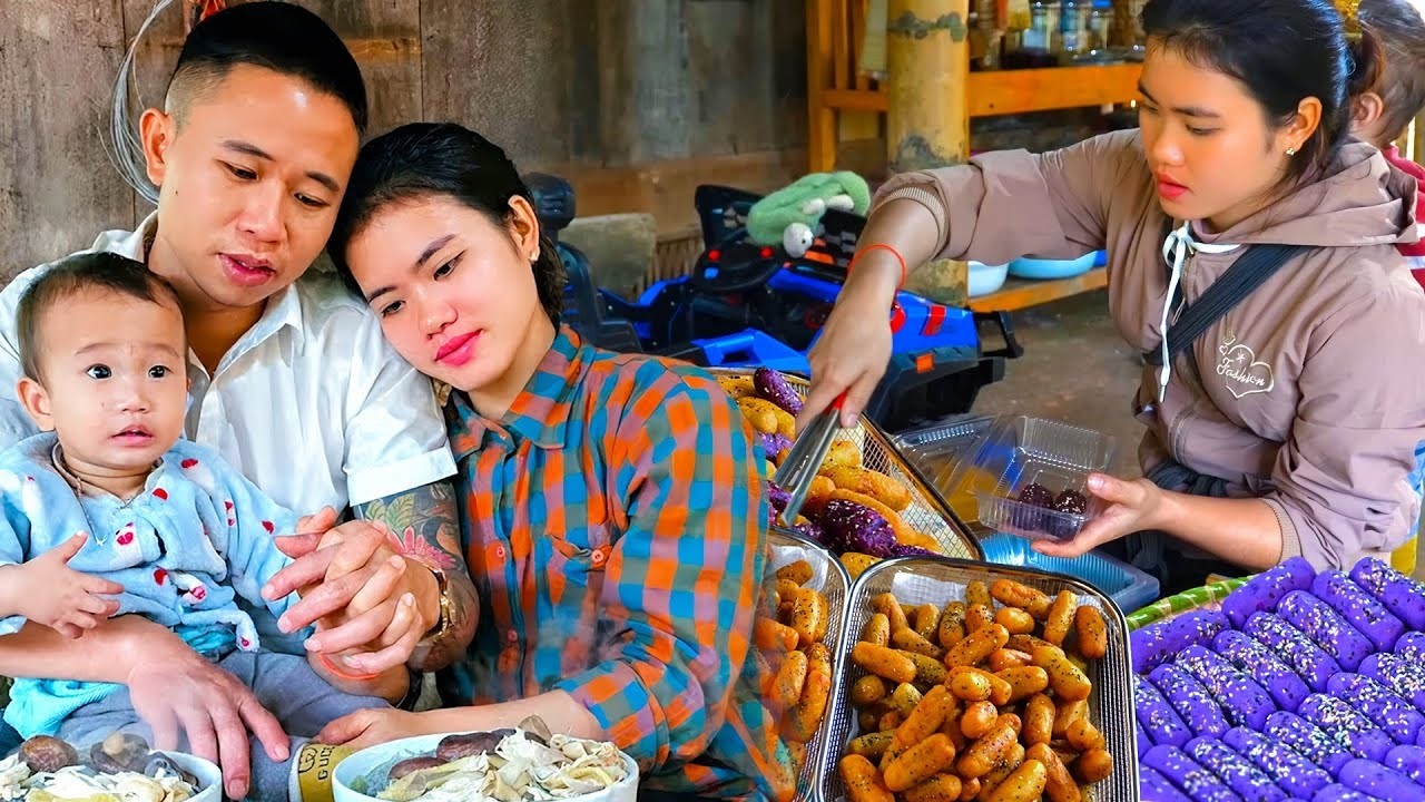 Made Sweet Fried Sweet Potato Cakes to Sell – A Hardworking Day with My Loving Family