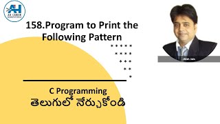 158. Program to Print Pattern 3 using Stars | C Programming in Telugu