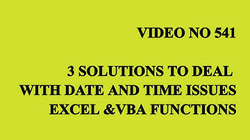 Learn Excel - Video 541 - VBA - Deal with Date and Time 3 methods