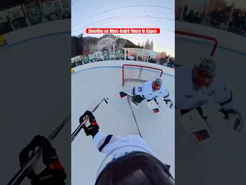I shot on Marc André Fleury in Aspen ⛰️ #hockey #pavelbarber #aspen #nhl