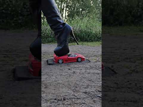 Ferrari crush part 9 #modelcarcrush #asmrcrush #highheels #boots ##bootcrush
