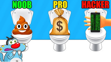NOOB vs PRO vs HACKER | In Toilet Games 3D | With Oggy And Jack | Rock Indian Gamer |