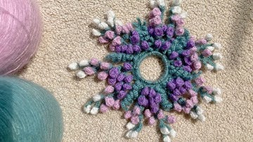Crochet scrunchies ❤️Hướng dẫn móc dây cột tóc hoa tử đằng