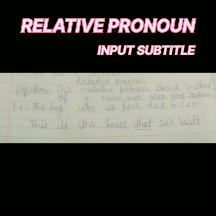 Relative Pronoun Ki Definition YouTube