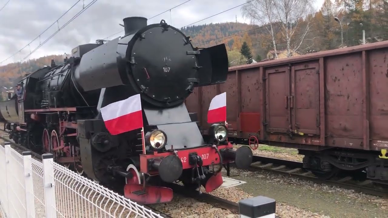 Pociąg Retro Wolności 2025 na Święto Niepodległości - Parowóz Ty42-107 - Część 3