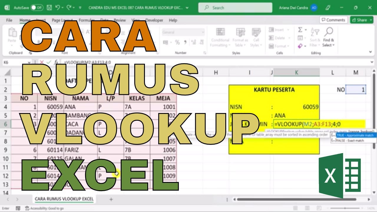 Cara Rumus Vlookup Excel