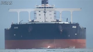 [巨大船] ORIHIME 鉄鉱石船 Ore carrier 日本郵船 NYK 関門海峡 2016-OCT