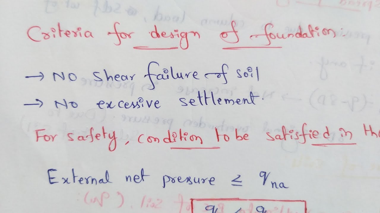 Criteria For Design Of Foundation YouTube
