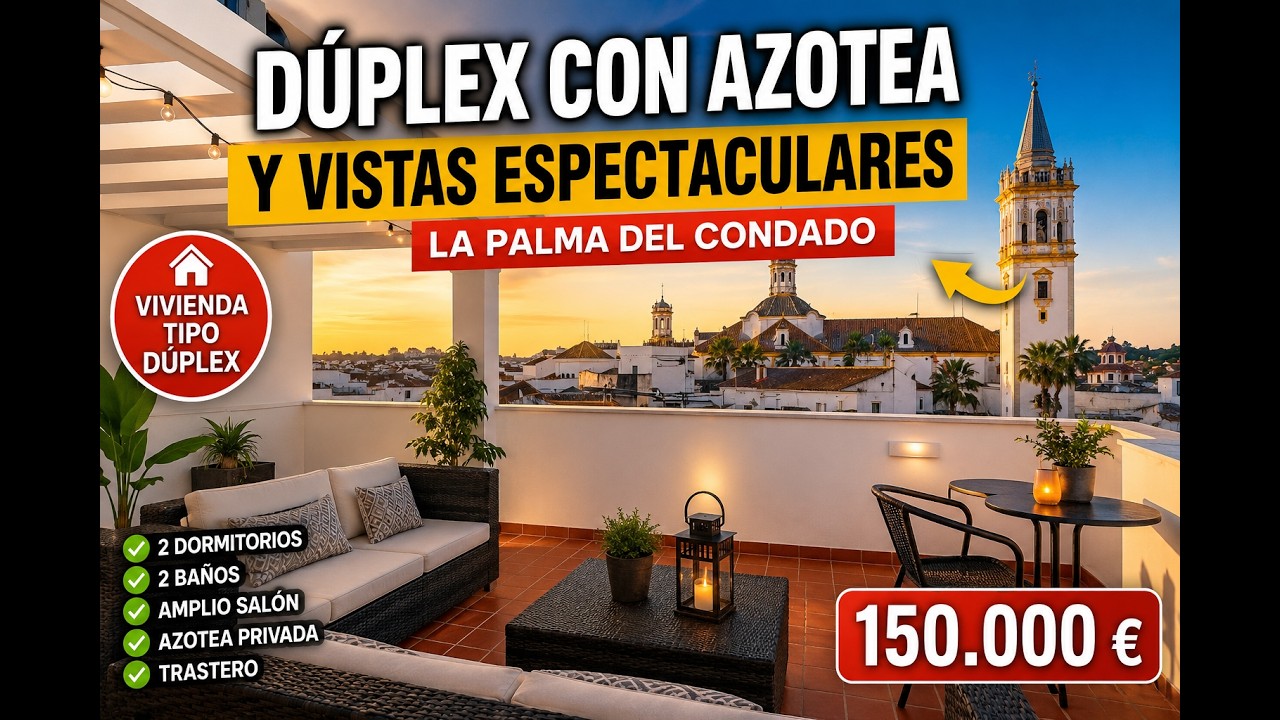 ¿La mejor azotea de La Palma del Condado? Vivienda tipo dúplex con vistas espectaculares