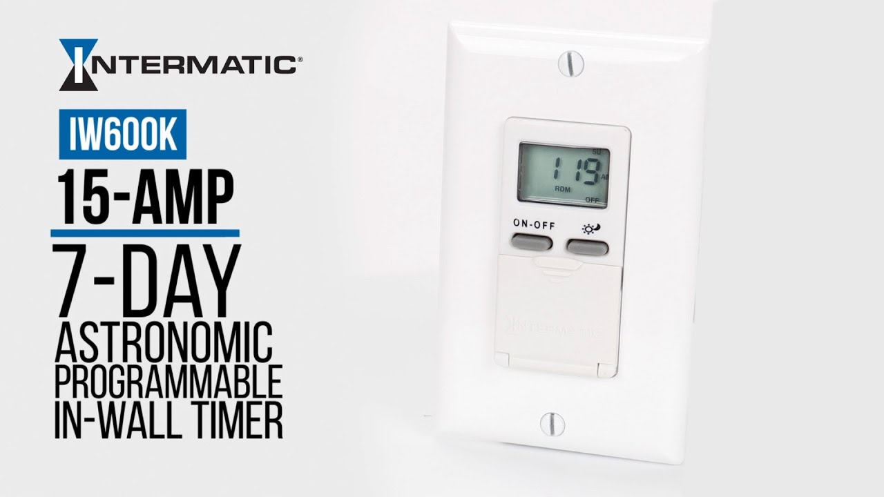 Intermatic IW600K 120 VAC 1HP 15A 7-Day Astronomic Digital In-Wall Timer 2-Pack