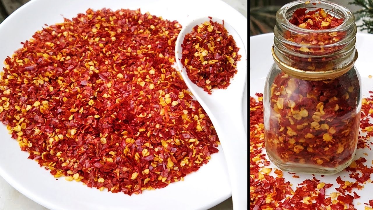 Chili flakes  How to make chili flakes - Sharmis Passions