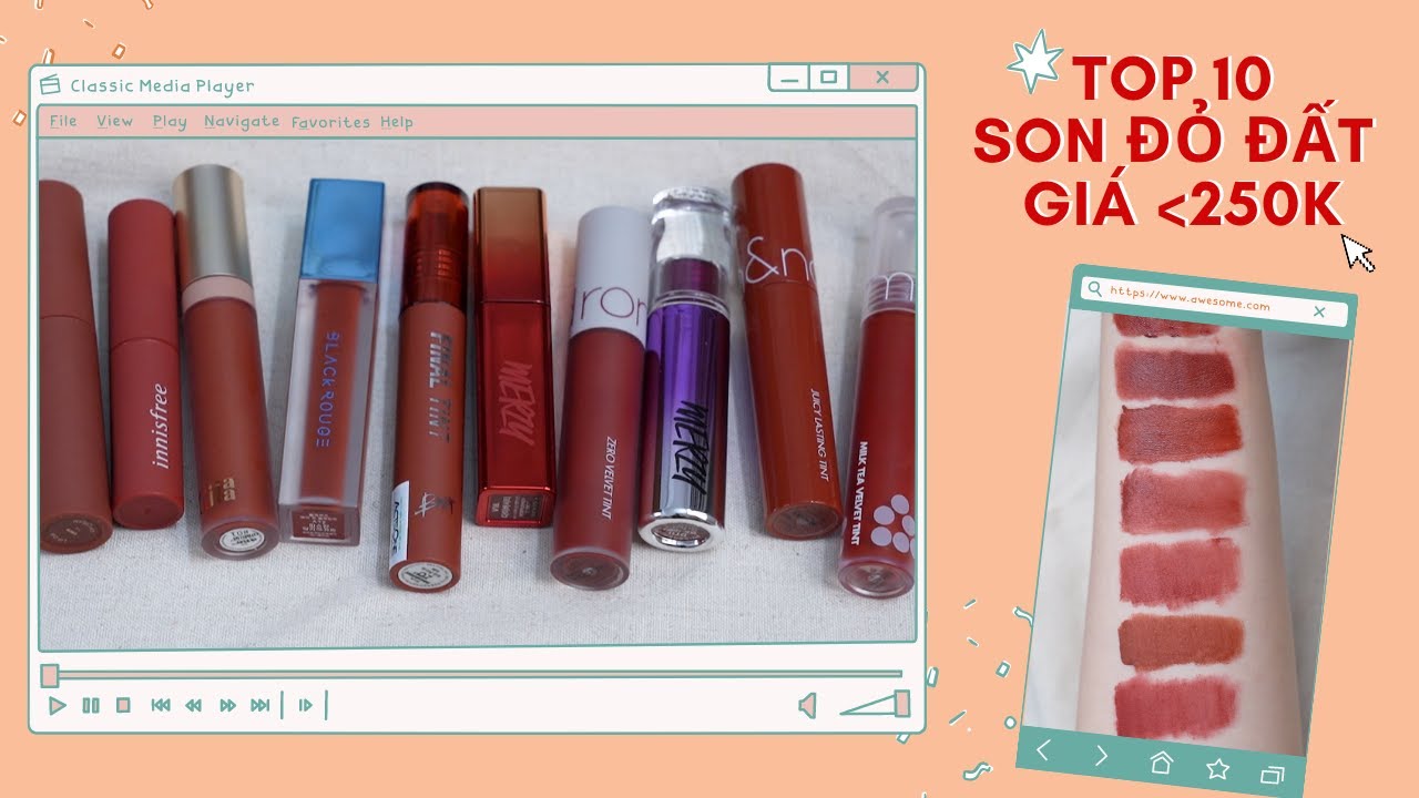 TOP 10 SON ĐỎ ĐẤT HỢP MỌI TONE DA Giá Dưới 250k |... - youtube