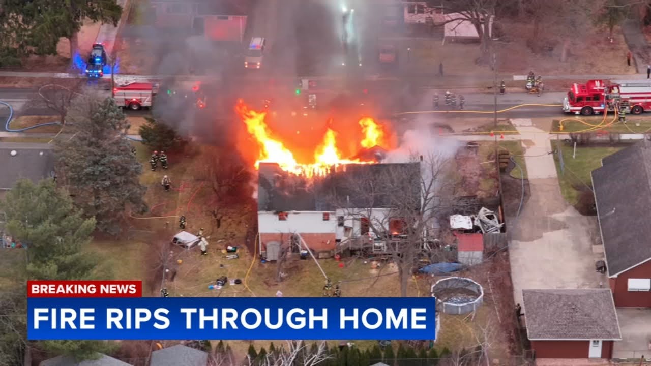 Home destroyed by large wind-fueled fire in northwest suburbs