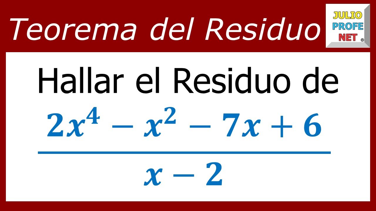 En vivo 🔴 Teorema del residuo | Ej. 2 #julioprofe