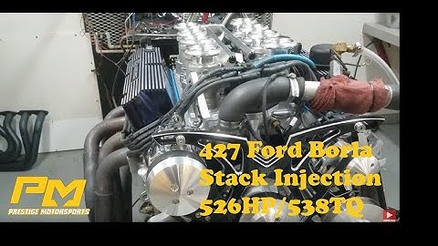 Chris beautiful custom painting borla stack injected 427 small block Ford on the dyno