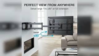 Review: PERLESMITH Long Arm TV Wall Mount for 42-90 inch TVs, Full Motion TV Mount with 42.72 ...