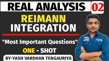 Reimann Integration | Most Important Questions In Hindi | Real Analysis Tengauriya sir #realanalysis