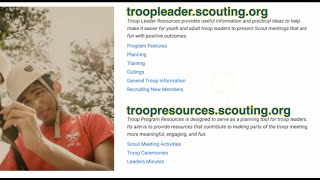 Current Scouts BSA Resource Websites Tour