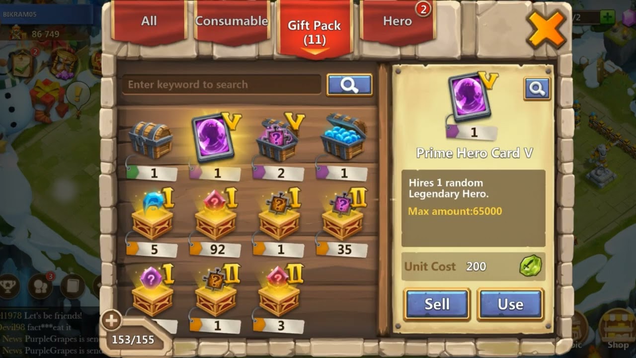 opening four prime hero card