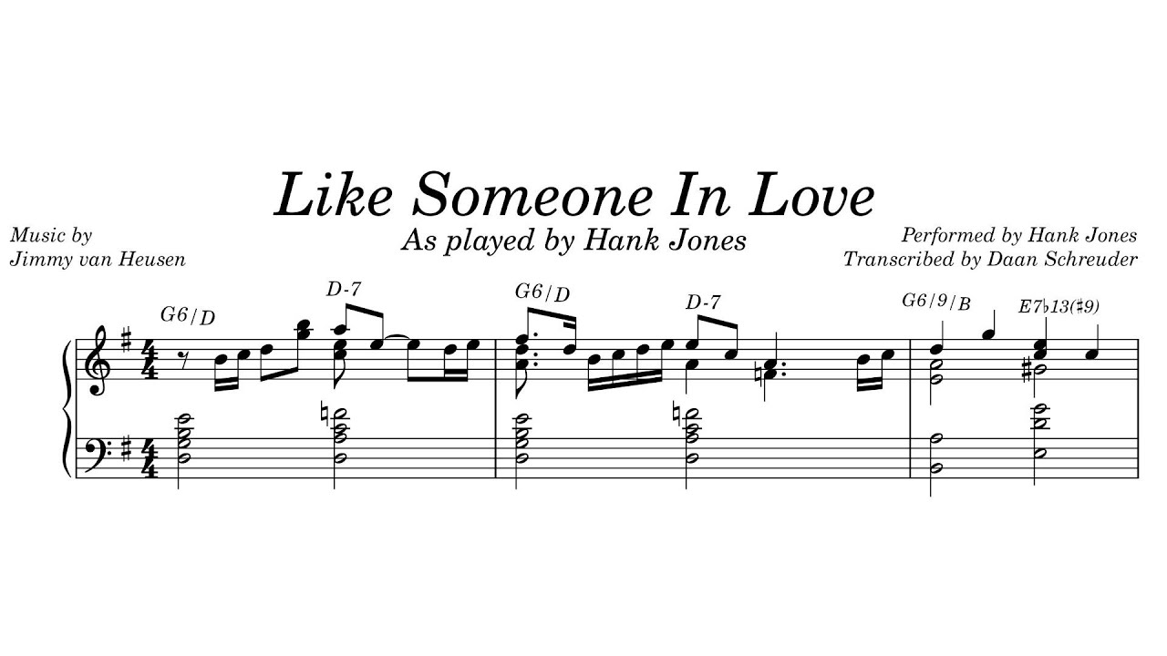 Hank Jones Plays Like Someone In Love | Piano Transcription - YouTube