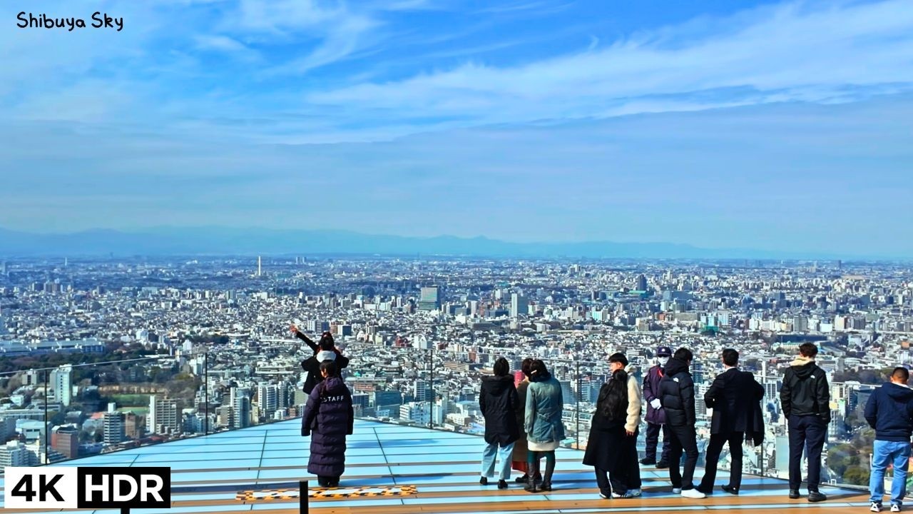 💓Enjoying Both Blue Skies and Ever-Changing Clouds | Shibuya Sky in Tokyo 2026 4kHDR