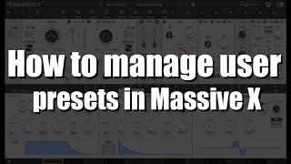 How To Manage User Presets In Massive X