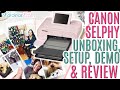 Pink Canon Selphy CP1300 in Pink UNBOXING, SETUP, DEMO & REVIEW using AirPrint & Canon Selphy App