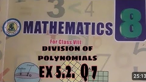 Viii math |  polynomials| exercise 5.2 | Q no 7 | division of polynomials | Sindh textbook board 