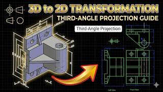 Task 11  L-Shaped Pivot Bracket 3D to 2D Transformation: Third-Angle Projection Guide (Step-by-Step)