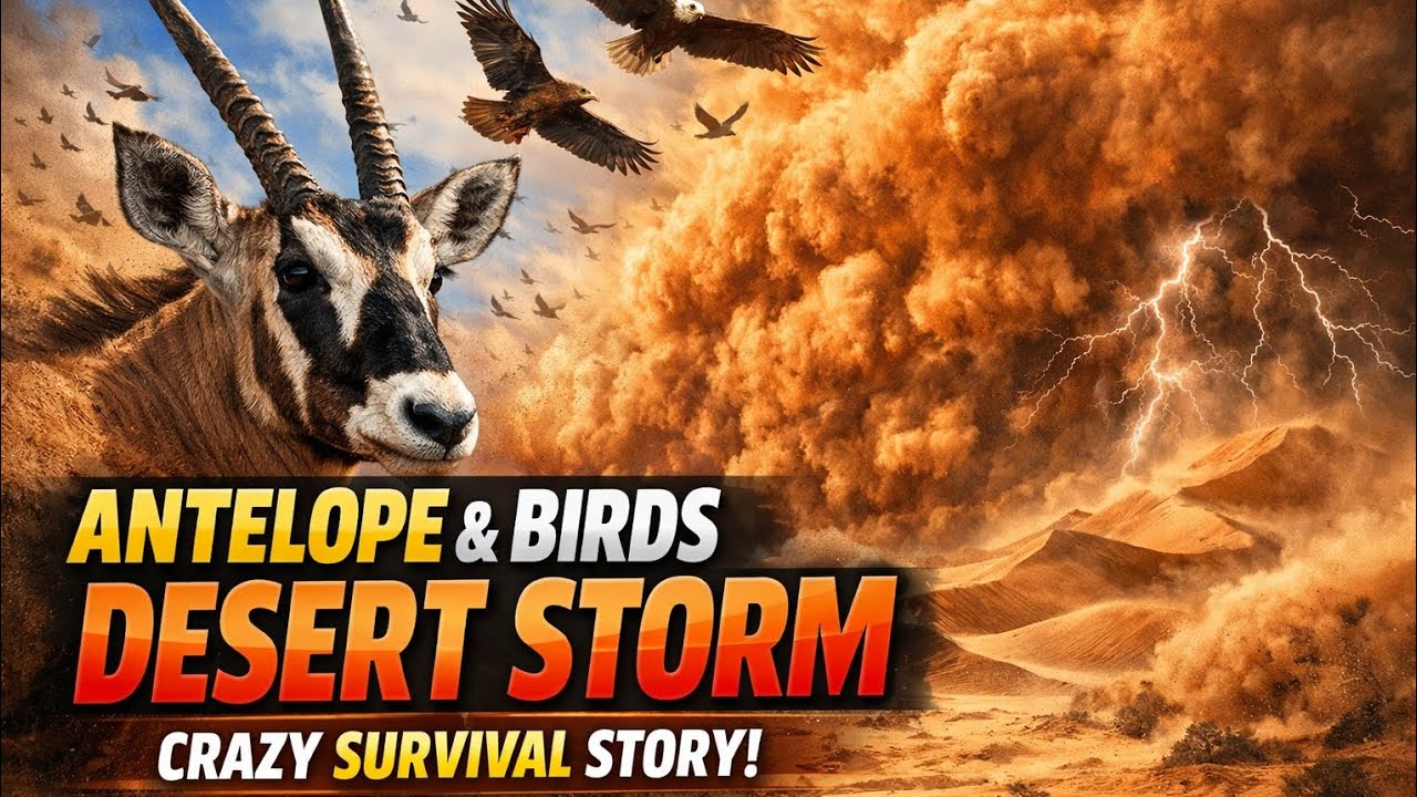 “Antelope & Birds vs Desert Storm 🌪️ | A Fight for Survival”
