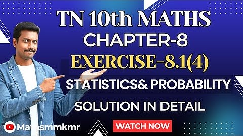 10th Maths Chapter-8 Exercise 8.1(Ques-4) Step-by-Solution in detail || TN Samacheer-2025