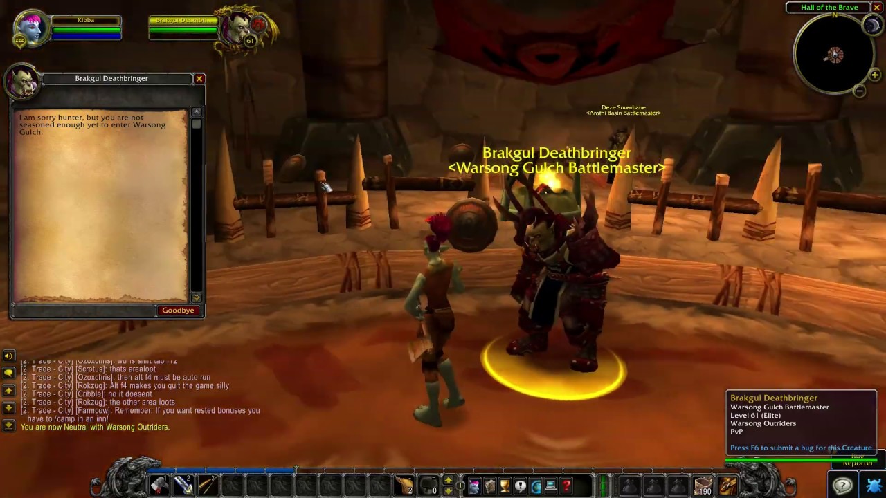 Orgrimmar Battlemasters Location Wow Classic Youtube