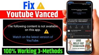 Youtube vanced not working How To Fix Youtube Vanced not Working Problem Youtube Vanced
