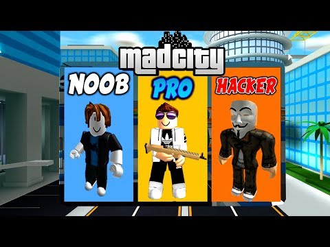 Noob Vs Pro Vs Hacker Mad City Roblox Youtube - noob vs pro vs god roblox mad city