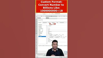 Converting number to Billion format using custom Formatting.#shorts #excelshorts #exceltips