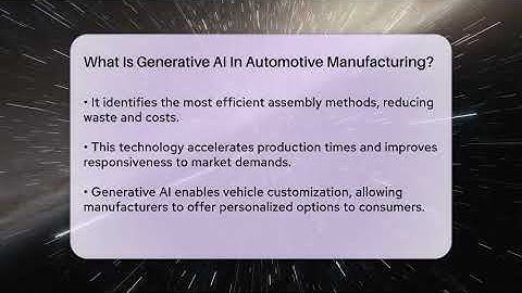 What Is Generative AI In Automotive Manufacturing? - Talking Tech Trends