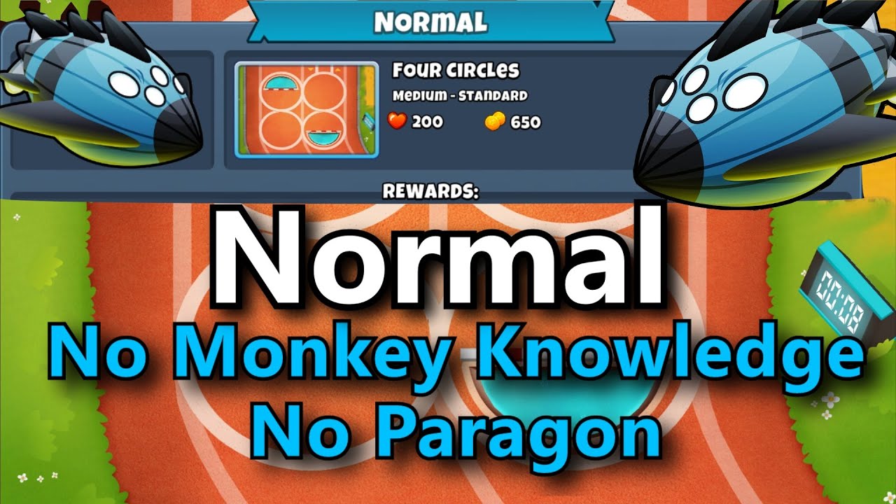 BTD6 Vortex Normal  || No Hero +  No Monkey Knowledge  ||  Four Circles