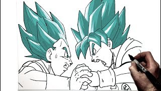 How to Draw Vegeta vs Goku | Step by step | Dragonball
