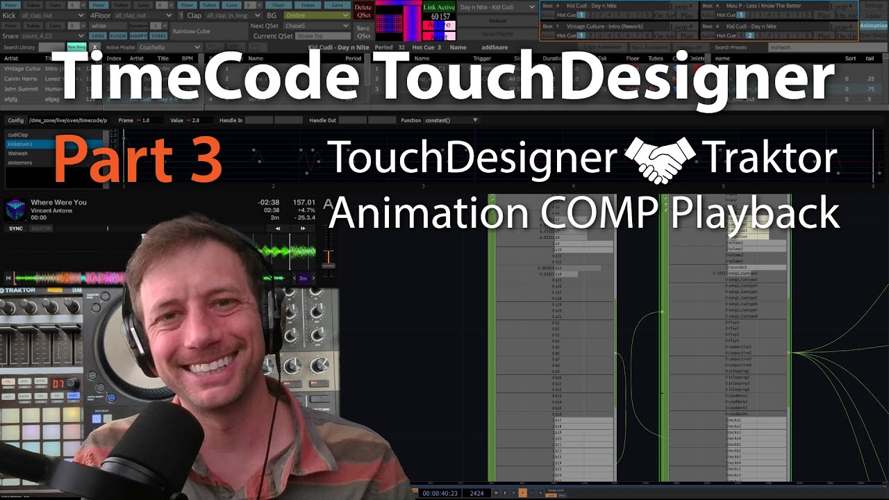 TimeCode TouchDesigner Part 3 - TD Driven By Traktor Via MIDI, Ableton Link, and Animation COMP