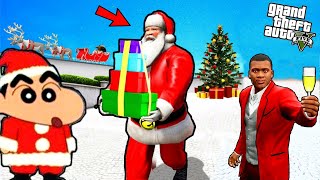 SHINCHAN MEETS SANTA CLAUS and CELEBRATING CHRISTMAS in GTA 5 | THUGBOIMAX