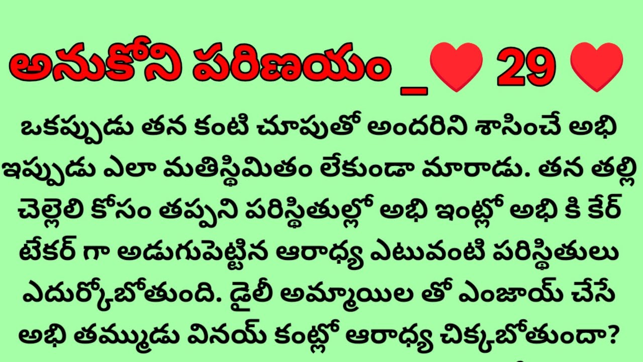అభి నీ చూసిన అంజలి గారి రియాక్షన్ ఏంటి?....29